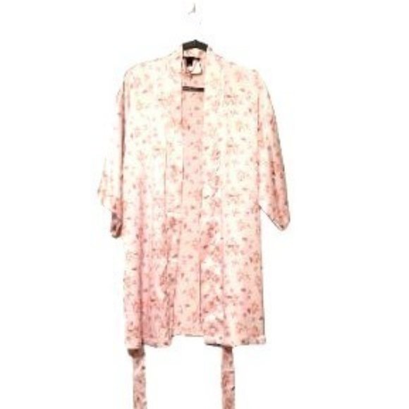 Victoria's Secret Womens Robe Pink S  Satin with  Belt 3/4 Sleeve - Picture 6 of 6